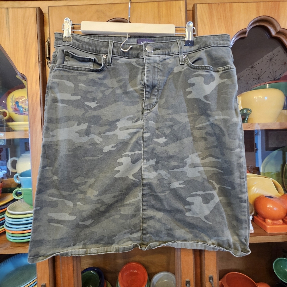 NYDJ Camo Denim Skirt